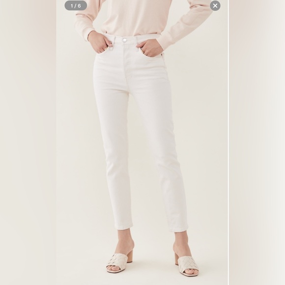 RE/DONE 90s High Rise Ankle Crop, Vintage White, Size 25 - Picture 1 of 11